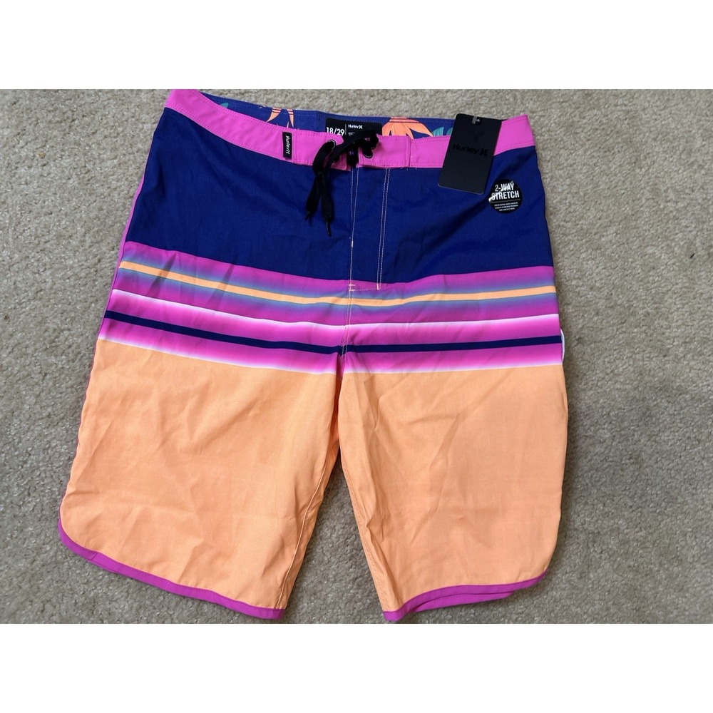 New Hurley Board Shorts Neon Stretch 18/29 9.5‎ Inseam